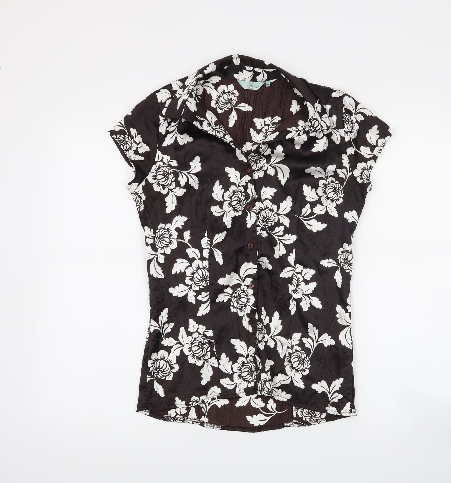 Womens UK Size 10 New Look Black Basic Button-Up