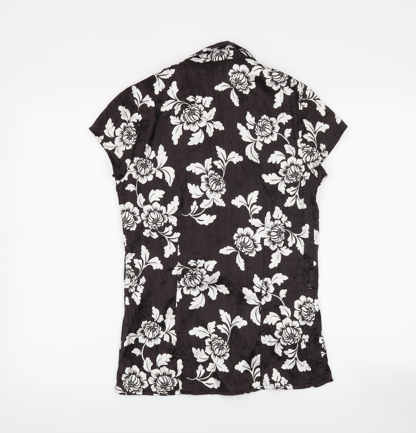 Womens UK Size 10 New Look Black Basic Button-Up