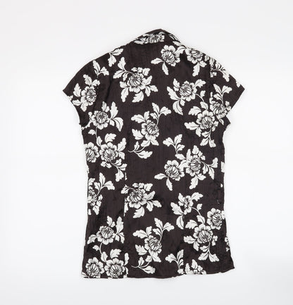 Womens UK Size 10 New Look Black Basic Button-Up