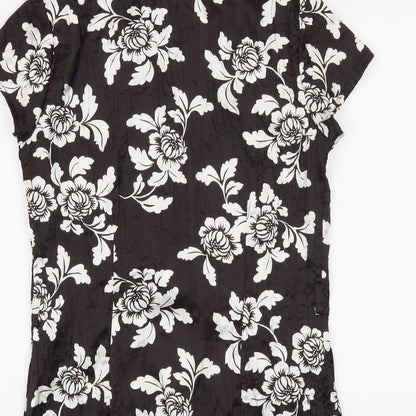Womens UK Size 10 New Look Black Basic Button-Up