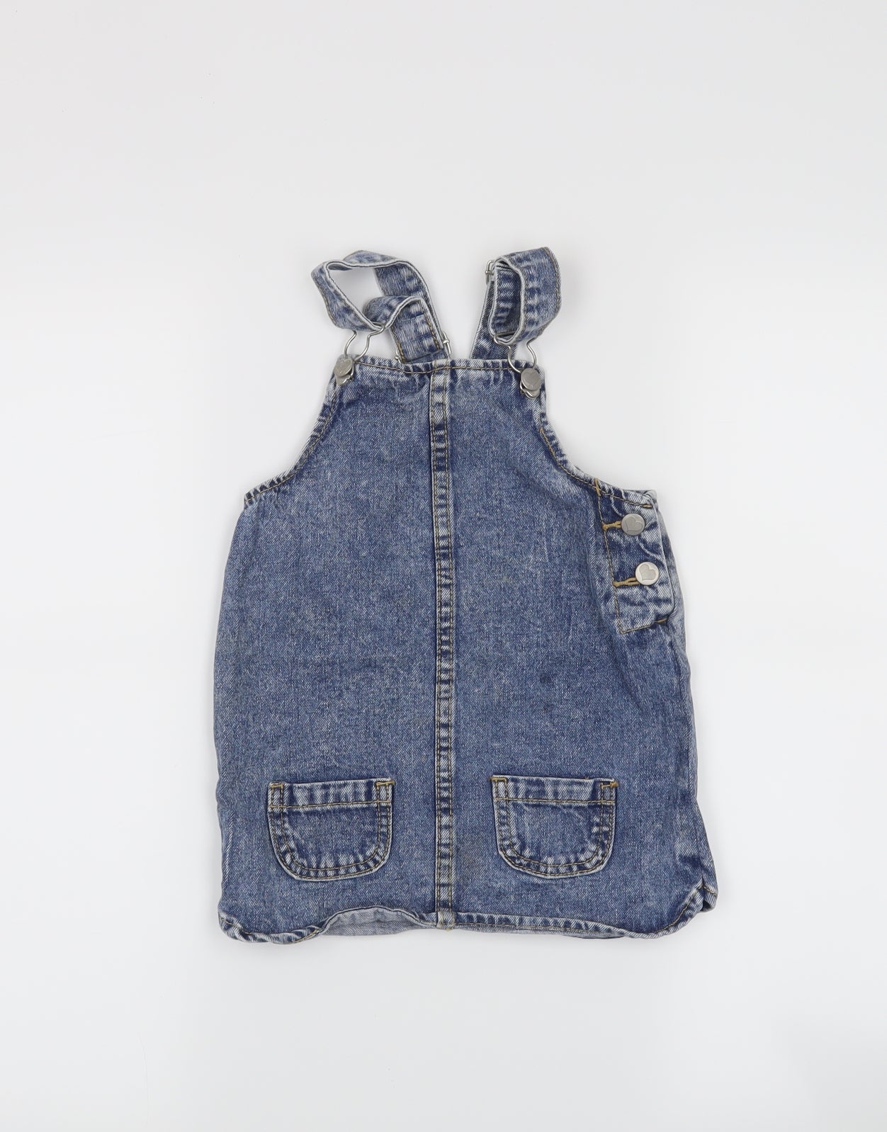E-vie Angel Girls Blue Houndstooth  Pinafore/Dungaree Dress  Size 3 Years