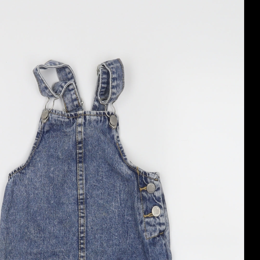 E-vie Angel Girls Blue Houndstooth  Pinafore/Dungaree Dress  Size 3 Years
