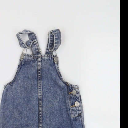 E-vie Angel Girls Blue Houndstooth  Pinafore/Dungaree Dress  Size 3 Years