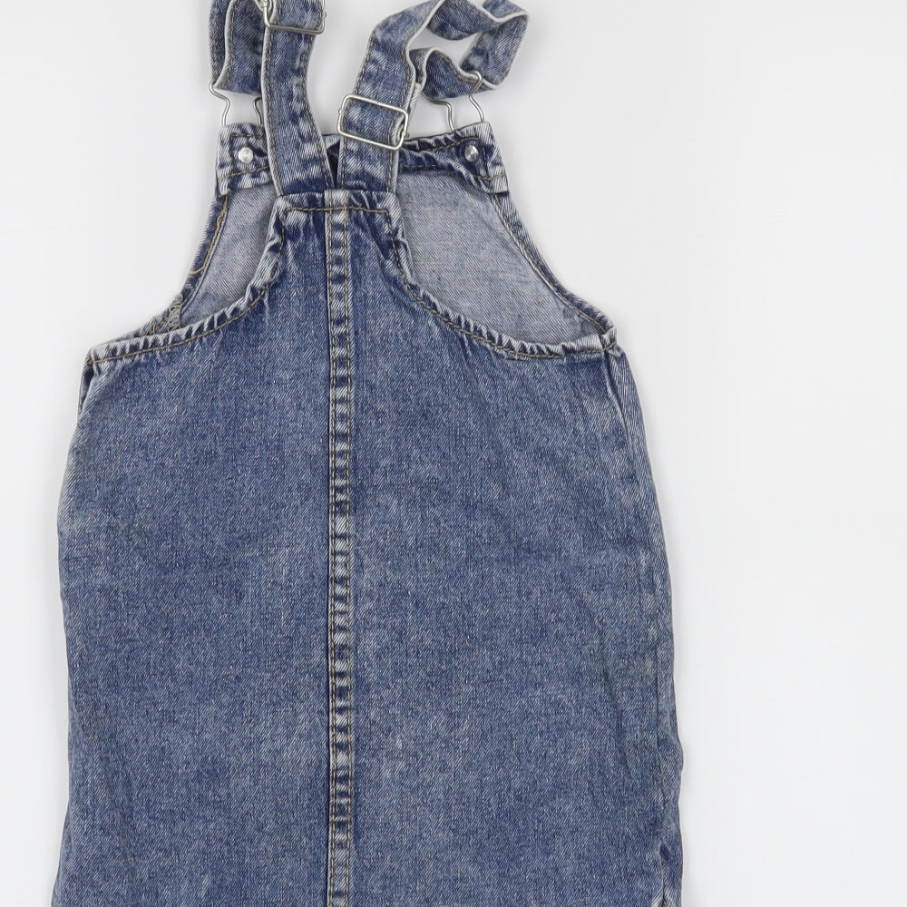 E-vie Angel Girls Blue Houndstooth  Pinafore/Dungaree Dress  Size 3 Years