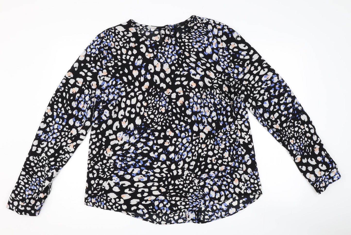 Womens UK Size 16 New Look Black Basic Button-Up