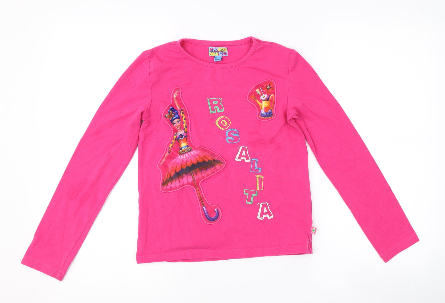 Rosalina Girls Pink   Basic T-Shirt Size 10 Years