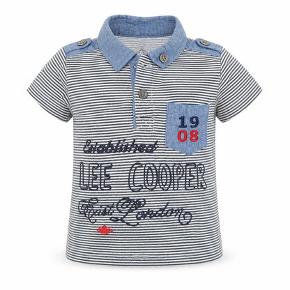Lee Cooper Boys Blue Striped  Basic Polo Size 18-24 Months