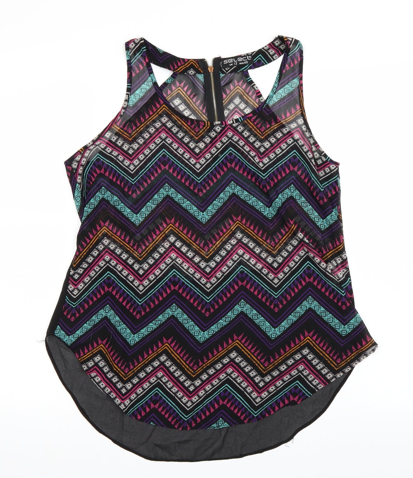 Womens UK Size 12 Select Multicoloured Basic Tank