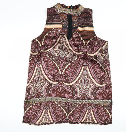 Parisian Collection Womens Multicoloured Paisley  Basic Tank Size 12