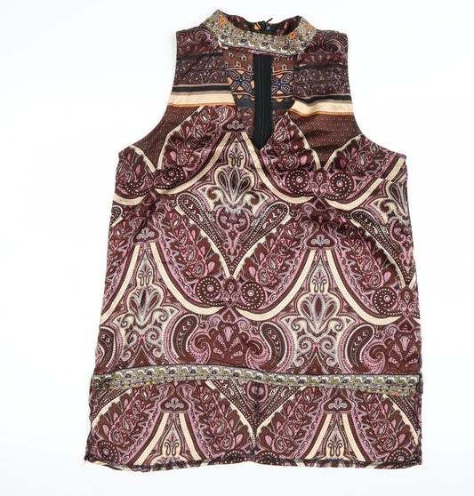 Parisian Collection Womens Multicoloured Paisley  Basic Tank Size 12