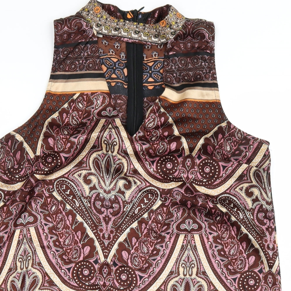 Parisian Collection Womens Multicoloured Paisley  Basic Tank Size 12