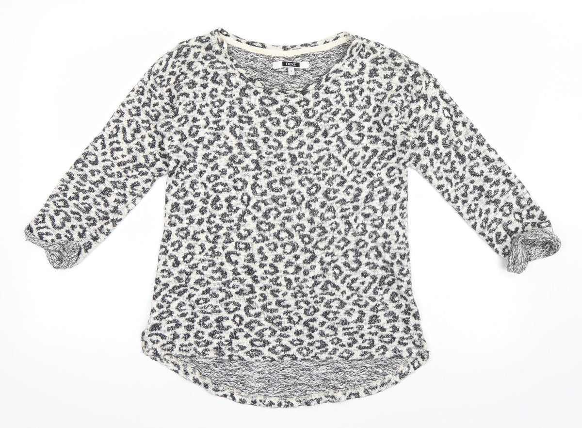 Next Womens Grey Animal Print  Pullover Jumper Size 6