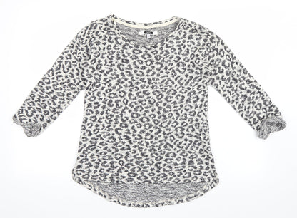 Next Womens Grey Animal Print  Pullover Jumper Size 6