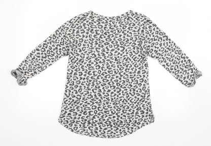 Next Womens Grey Animal Print  Pullover Jumper Size 6