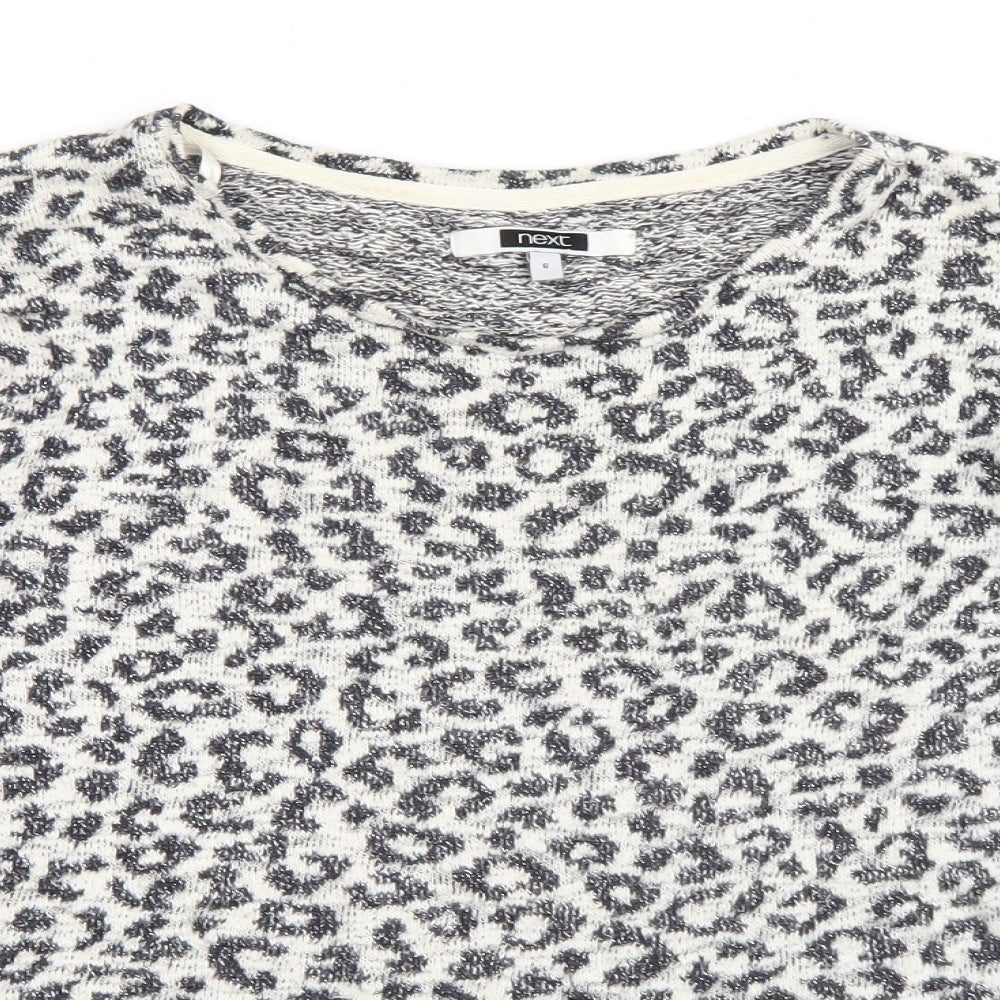 Next Womens Grey Animal Print  Pullover Jumper Size 6