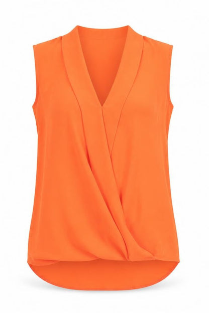 Womens UK Size 10 Paraphrase Orange Basic Blouse