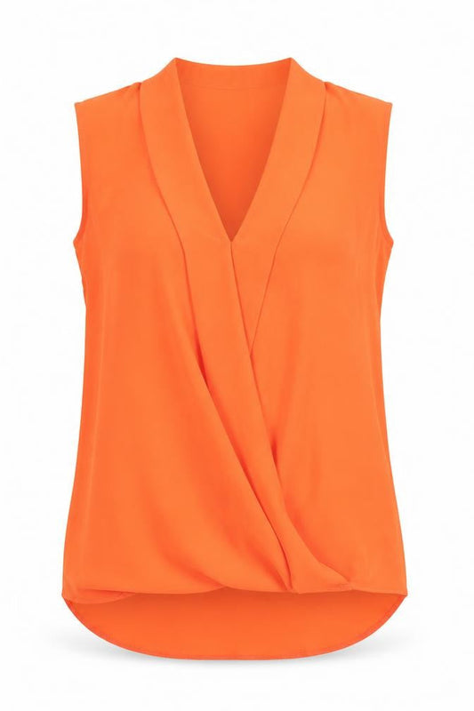 Womens UK Size 10 Paraphrase Orange Basic Blouse