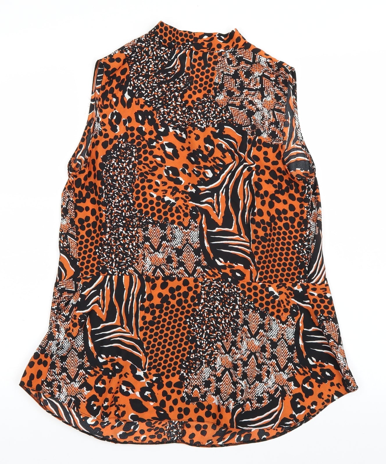 Paraphrase Womens Orange Animal Print  Basic Blouse Size 10