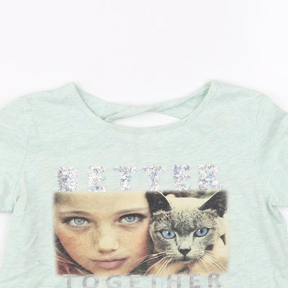 Preworn Girls Green   Basic T-Shirt Size 8 Years