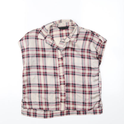 Topshop Womens Multicoloured Check  Basic Button-Up Size 6