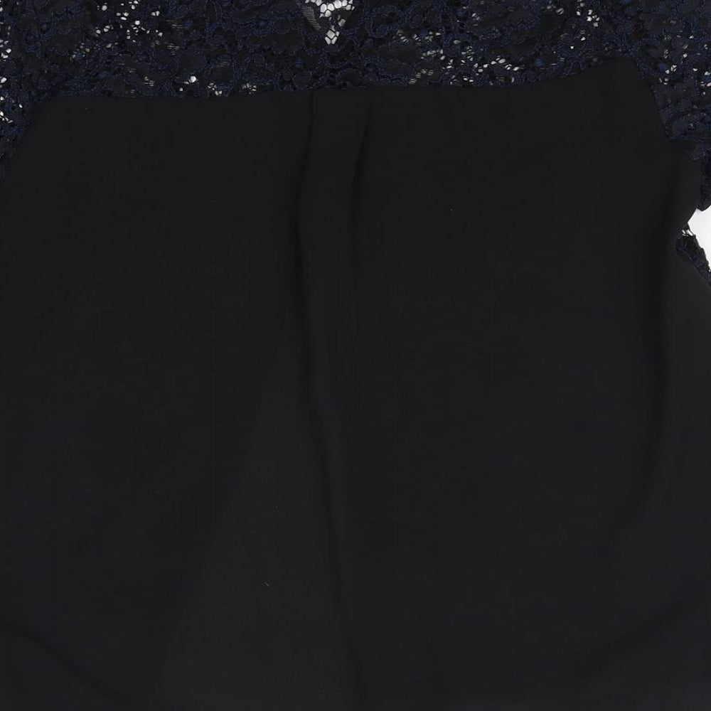 Womens UK Size 10 NEXT Black Basic Button-Up