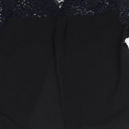 Womens UK Size 10 NEXT Black Basic Button-Up