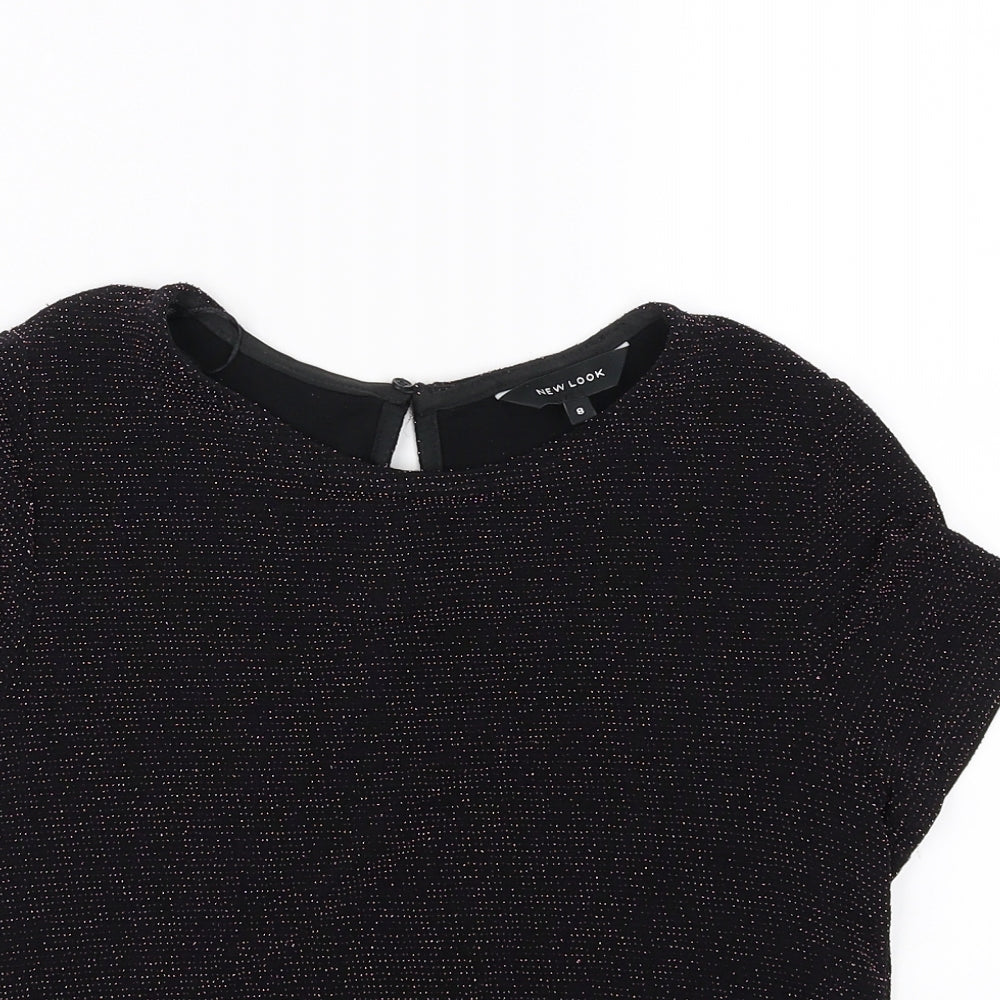 Womens UK Size 8 New Look Black Basic Blouse