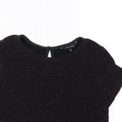 Womens UK Size 8 New Look Black Basic Blouse