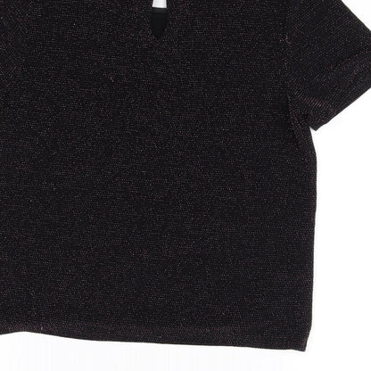 Womens UK Size 8 New Look Black Basic Blouse