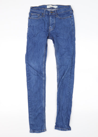Mens UK Size 28 in Topman Regular Fit Straight Blue Jeans