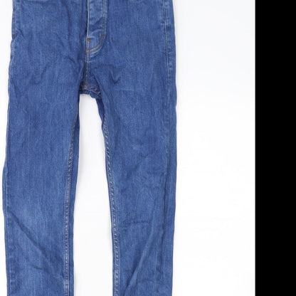 Mens UK Size 28 in Topman Regular Fit Straight Blue Jeans