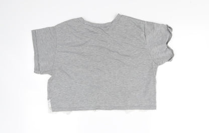 Womens UK Size 12 Preworn Grey Cropped T-Shirt
