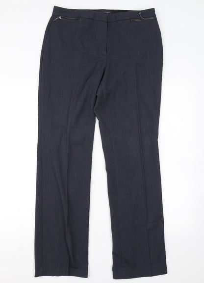 M&S Womens Blue   Dress Pants Trousers Size 12 L29 in