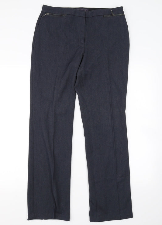 M&S Womens Blue   Dress Pants Trousers Size 12 L29 in