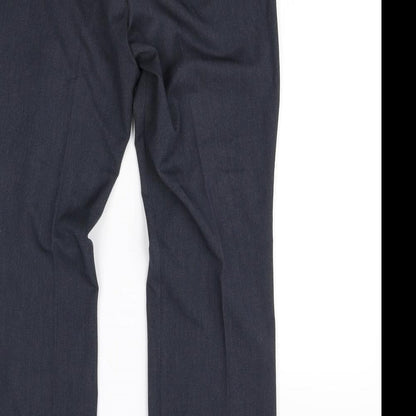 M&S Womens Blue   Dress Pants Trousers Size 12 L29 in