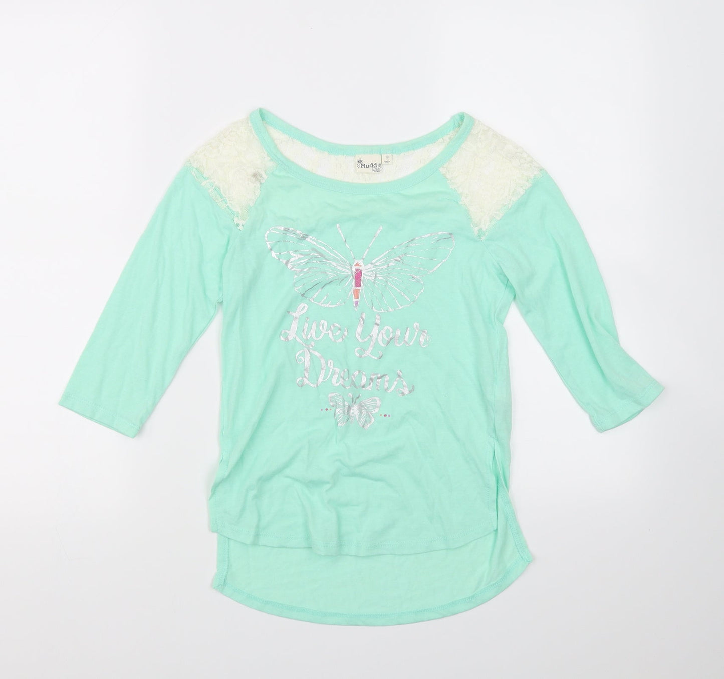 Mudd Girls Green   Basic T-Shirt Size 10 Years