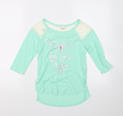 Mudd Girls Green   Basic T-Shirt Size 10 Years