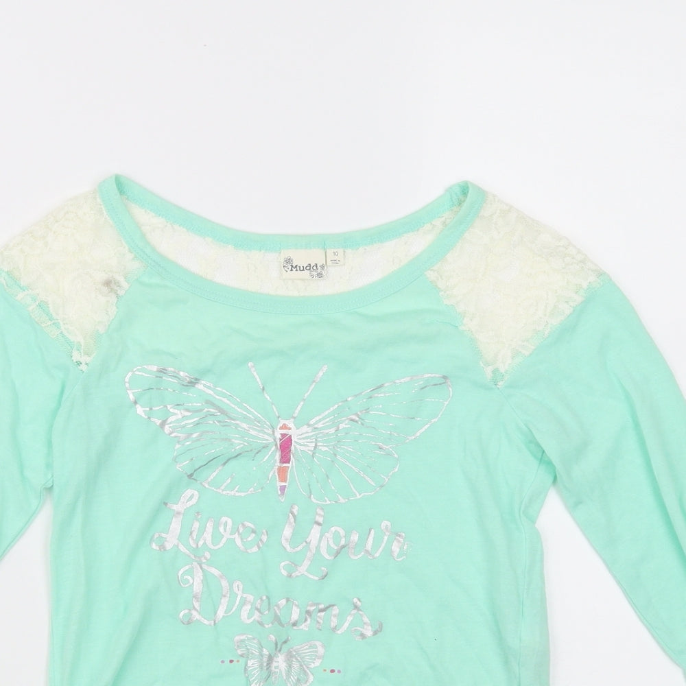 Mudd Girls Green   Basic T-Shirt Size 10 Years