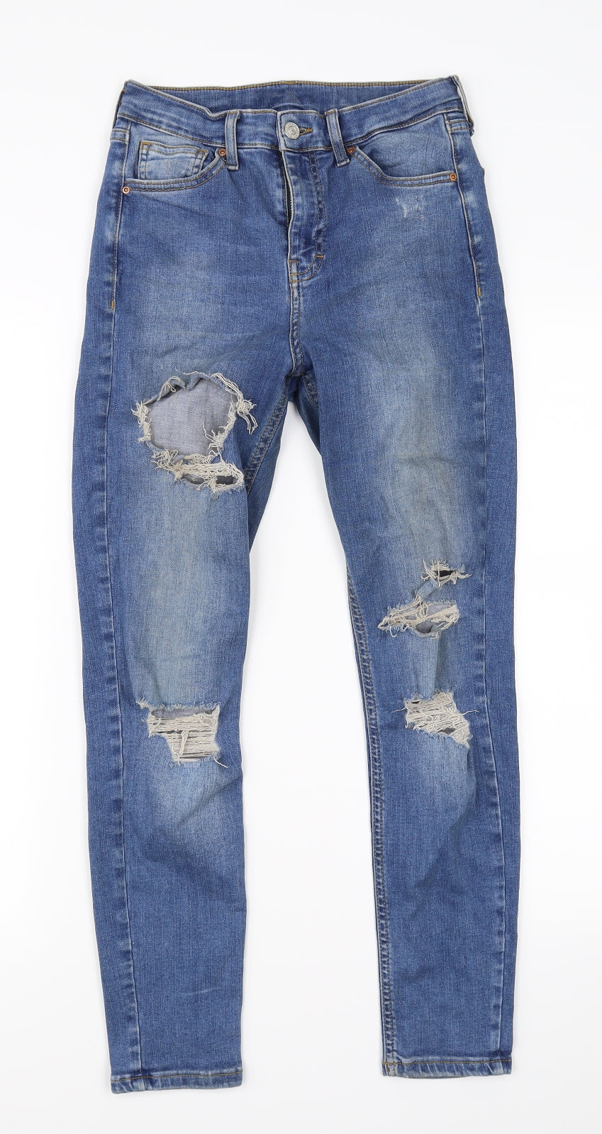 Womens UK Size 28 in Preworn Regular Fit Straight Blue Jeans