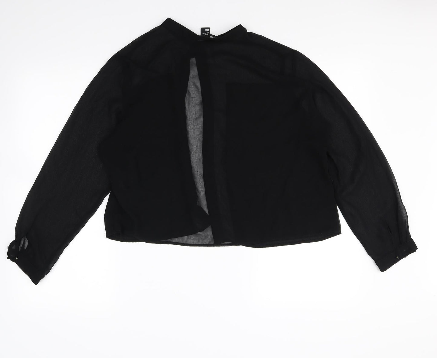 Womens UK Size 8 H&M Black Basic Button-Up