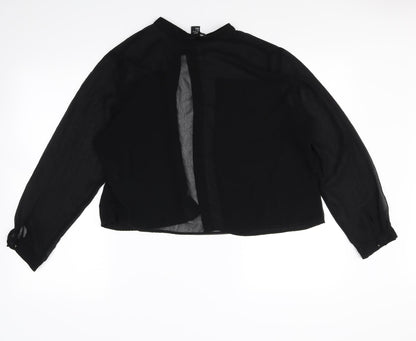 Womens UK Size 8 H&M Black Basic Button-Up