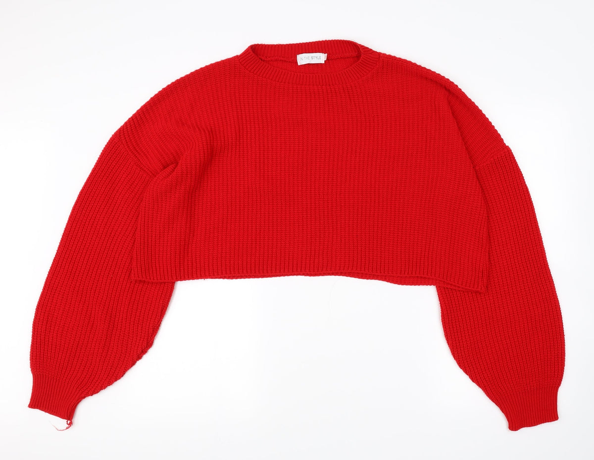 In the Style Womens Red   Pullover Jumper Size 10