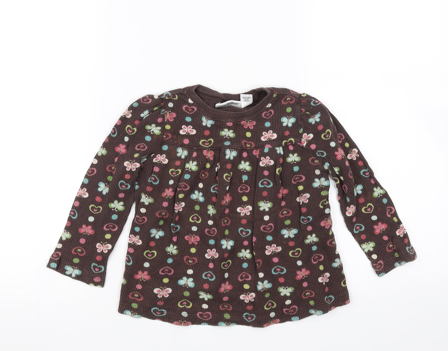 Jumping Beans Girls Brown Animal Print  Pullover T-Shirt Size 3 Years