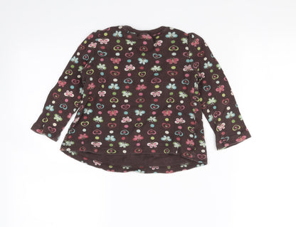 Jumping Beans Girls Brown Animal Print  Pullover T-Shirt Size 3 Years