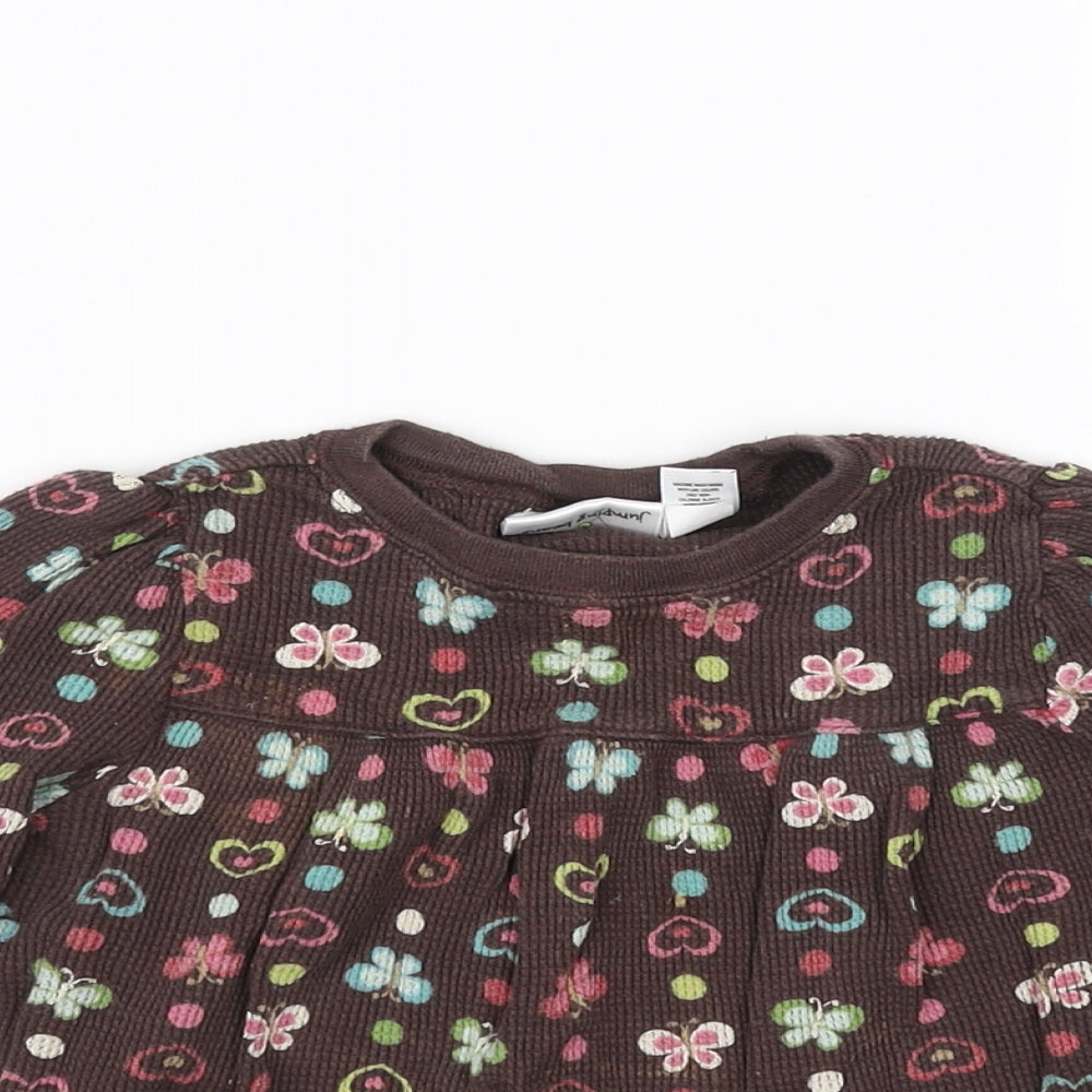 Jumping Beans Girls Brown Animal Print  Pullover T-Shirt Size 3 Years