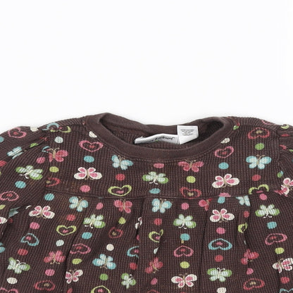 Jumping Beans Girls Brown Animal Print  Pullover T-Shirt Size 3 Years