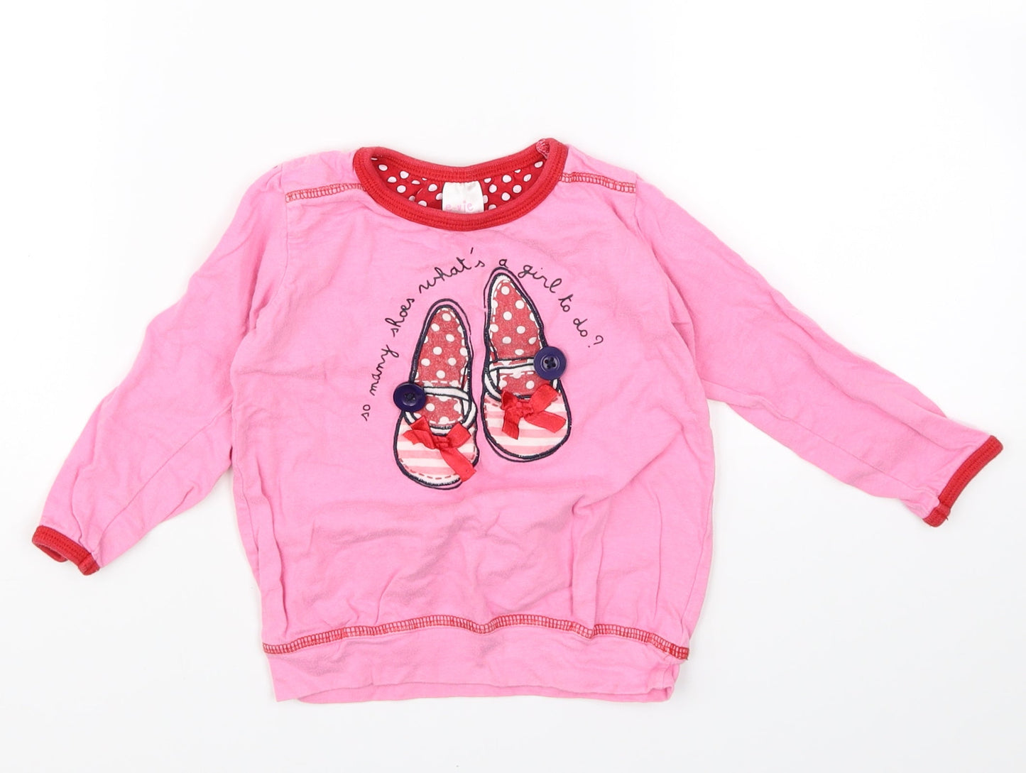 Evie Angel Girls Pink   Basic T-Shirt Size 2-3 Years