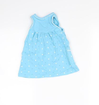 Pumpkin Patch Girls Blue Polka Dot  T-Shirt Dress  Size 12-18 Months