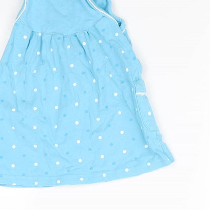 Pumpkin Patch Girls Blue Polka Dot  T-Shirt Dress  Size 12-18 Months