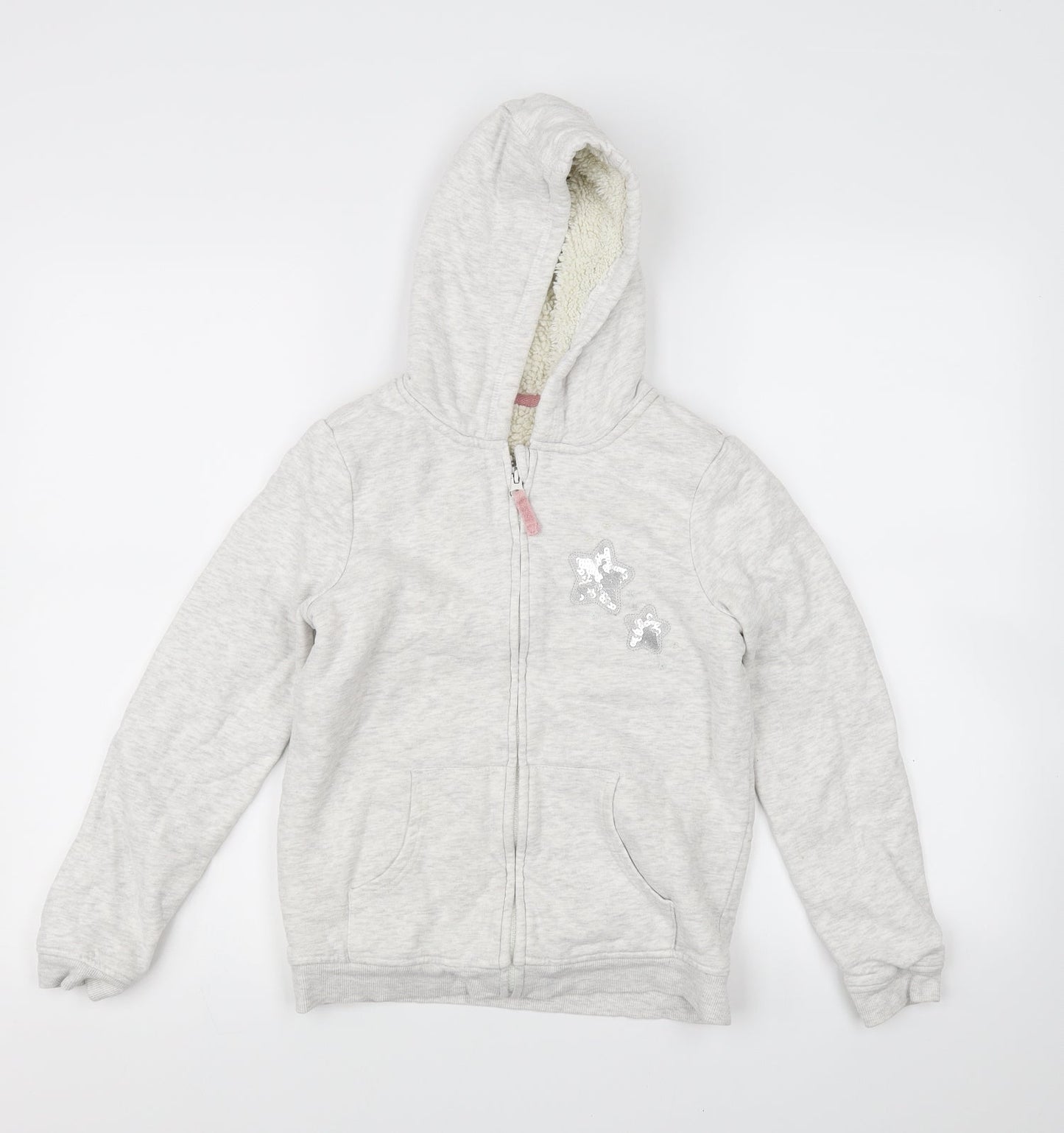 Nutmeg Girls Grey   Full Zip Hoodie Size 11 Years